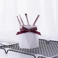 北欧ins小清新笔筒桶 陶瓷化妆刷筒化妆刷桶桌面眼线笔眉笔收纳筒 白色小号