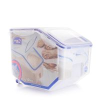 乐扣乐扣塑料米桶10kg家用米缸储米箱厨房储物杂粮桶装米防虫防潮 12L(10KG)带轮