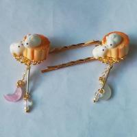 月饼兔中秋一字夹女头饰可爱发饰一对装礼盒装 一字夹款(礼物随机 礼盒随机可许愿)