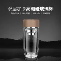 水中神(万象式)鹅蛋杯智能测温双层玻璃泡茶杯便携商务车载水杯 200ml沃鑫磨砂黄色