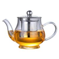 高硼硅耐热玻璃茶壶茶具大小号过滤分茶器泡茶壶透明家用玻璃茶壶 350毫升引嘴钢漏壶送壶绳壶嘴刷