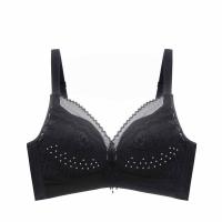 黛安芬内衣女夏季透气无钢圈薄款大码胸罩牌调整型收副乳文胸 (黑色)单件 75/34B