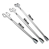 不锈钢加长加粗80CM捡垃圾钳火钳子铁钳炭火钳烧烤钳碳夹子 不锈钢火钳60Mm