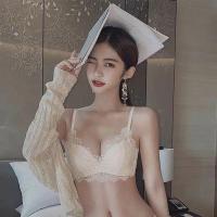 白色内衣女小胸聚拢无钢圈收副乳上托防下垂可调整型蕾丝文胸套装 珍珠白[单件] 32/70A