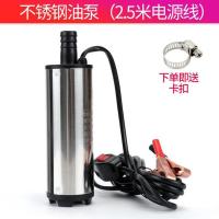 电动抽油泵12V24v220伏小型加油泵油水两用油抽子抽油神器加油机 12伏不锈钢款[2.5米线]