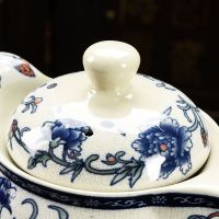 万庆兴功夫茶具套装陶瓷中式整套青花瓷茶壶防烫茶杯壶绳过滤网 蓝牡丹盖子一个