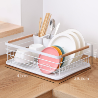 厨房碗碟架放碗筷子沥水架家用水槽台面装碗筷碗柜餐具置物架铁艺 单层白色