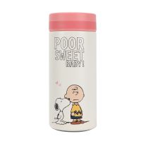 名创优品史努比茶隔保温杯MINISO卡通可爱便携小简约不锈钢杯子 粉色