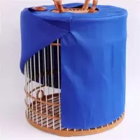 圆形笼罩衣八哥圆笼套保暖防风鸟笼布鸟笼笼衣画眉鸟笼布笼罩鸟罩 蓝色单层无拉链直径32高31