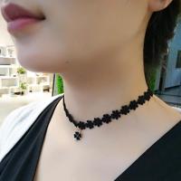 脖子饰品锁骨链女黑色四叶草脖链颈链项圈配饰脖子项链女choker 四叶草