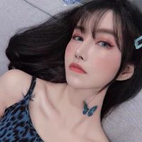 复古精致珐琅蝴蝶choker小众流苏珍珠项圈重工质感水钻百搭 蓝黑蝴蝶锁骨链