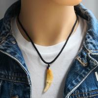 黑狗牙项链复古辟邪护身符牙齿挂件狼牙吊坠男嘻哈潮人女饰品 款式K