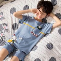儿童睡衣春夏季短袖4男童5男孩6-7中大童12-15岁卡通家居服初中生 短袖-507熊自拍 8码[85-100cm/30