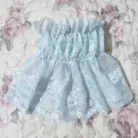 春季防寒蕾丝围脖女套头丝巾百搭弹力脖套薄款护颈衣服内搭假领子 浅绿色 22cm