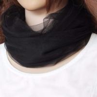 百分百桑蚕丝真丝套头保暖秋冬季围脖女护颈椎脖套丝巾围巾 黑色