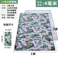 野餐垫铝膜防潮垫牛津野餐布野炊地垫户外便携加厚家用帐篷露营垫 新款厚度4毫米数码2X1米