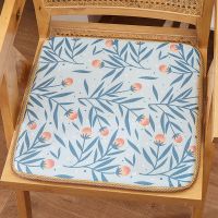 冰丝凉席坐垫夏天软屁股座垫学生教室四季透气办公室上班板凳椅子 清新花园[冰丝透气] 35*24cm[防滑底+海绵填充]