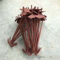 2020新品地锚拉绳地锚园艺用品配件温室压膜绳地锚地锚地桩大棚 8毫米左右粗钢筋总长46cm地锚