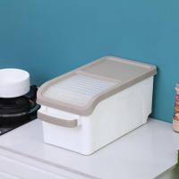 米桶储米箱30斤米面粉收纳箱20斤装防虫防潮家用全密封装米桶米缸 卡其 加厚款20斤米桶(送量杯)