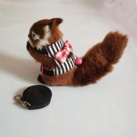 安格鲁宠物貂牵引绳背心式栓貂绳雪貂龙猫专用胸背兔子小宠胸背带 黑条纹(带铃铛) S号