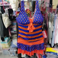 泳衣女连体裙式韩版遮肚显瘦学生泳装遮肉分体平角保守温泉游泳衣 4888分体 M(80-95斤)