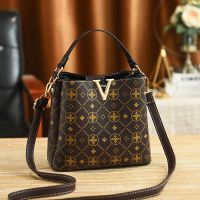 女包包2021新款时尚大容量水桶包法国品牌质感百搭手提单肩斜挎包 咖啡