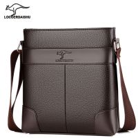 真皮质感男公文包横款手提包男士挎包商务包电脑包男斜挎包包 经典版(棕色)