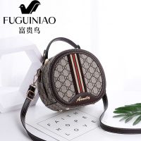 [富贵鸟]圆形包女包百搭手提包夏季时尚大气女包单肩斜挎包 黑色