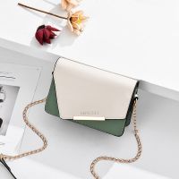 [蔻顿]小包包女士2021新款潮韩版时尚百搭简约链条包单肩斜挎包 白配绿色