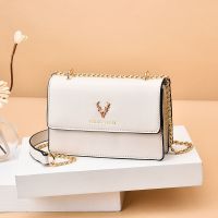 [蔻顿]包包新款2021单肩斜挎女包时尚百搭链条包洋气小方包女潮 米白