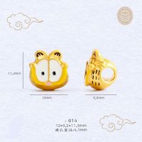 古法沙金加菲猫海绵宝宝皇冠隔珠配件手链手镯diy手工饰品配饰 加菲猫通孔/一个