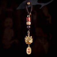 黄铜汽车钥匙扣挂件大吉中国风醒狮男女情人节新年礼物挂饰品吊坠 『招财进宝+醒狮』礼盒装