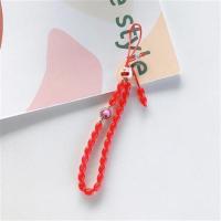 手机挂绳 短款水晶 女手腕吊绳 可爱招财猫链U盘钥匙挂件创意通用 招财猫手链—红()