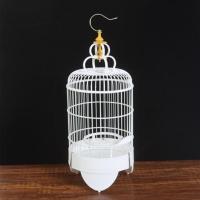 新款塑钢太子笼绣眼笼颠壳笼贝子笼黄雀笼玉鸟笼洗澡笼圆笼豆鸟笼 太子笼白色裸笼(送钩子)