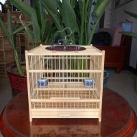 鸟笼竹制大号方笼颠颏笼玉鸟笼绣眼麻料蜡嘴金青相思鸟笼 电镀四角钩(笼底丝在抽屉上面)