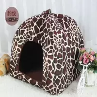 兔子龙猫荷兰猪貂土拨鼠吉娃娃冬季保暖棉窝保暖屋宠物过冬用品 豹纹 S-小型
