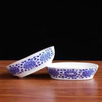 新款鸟用洗澡盒靛颏绣眼文鸟玉鸟青花瓷洗澡盆鸟笼配件用品 青花瓷洗澡盆粘1.2塑料把