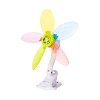卡通电风扇迷你学生宿舍床上静音便携家用办公室台式桌面大风力扇 五彩扇[一档风力]升级版 标配-自带1.3米电源线