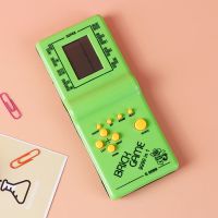 俄罗斯方块游戏机 黑白游戏机怀旧游戏机 方块游戏机便携儿童掌机 经典小屏游戏机绿色 不带电池