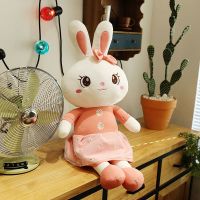 可爱兔子毛绒玩具抱枕布娃娃小兔子情侣玩偶可爱儿童生日礼物女孩 粉色雏菊 50厘米