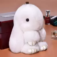 小兔子毛绒玩具垂耳兔公仔韩国女孩迷你玩偶小号长耳兔兔书包挂件 白色 13cm