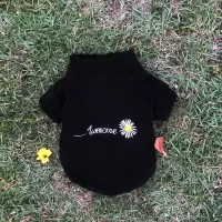 冬季小泰迪狗狗冬季棉衣宠物衣服小型犬比熊猫咪衣服保暖幼犬致远 A2小雏菊 北极星 黑色 XS#建议背长20cm内