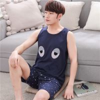 青少年睡衣男初中学生夏12-18岁棉质背心短裤衩男大童少年夏日15 Q背心千里眼(特价) 标准版XXL码(145-165