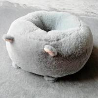 榻榻米飘窗蒲团坐垫地上地板懒人圆形加厚办公室椅子屁股垫软屁垫 兔绒灰猫耳款[可拆洗有拉链充棉足] [新品活动每天限100