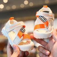 夏季包头宝宝凉鞋男婴儿学步鞋子女防撞踢小童沙滩鞋1-3岁软底一2 518-1橘色 内长13.5cm 18码