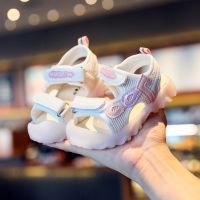 宝宝包头凉鞋夏季一岁婴幼儿学步鞋女防滑软底皮鞋男小童机能鞋子 188-2粉色 鞋底不带灯 内长12.5cm 16码