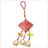 绳绣刺绣古风铜铃风铃儿童推车拉门进门提示装饰挂件元宝福鱼钱袋 粽子铜铃