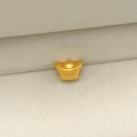 越南沙金皮绳手链散珠男女 DIY手工编织手串配件铃铛串珠镀金配饰 3D元宝 孔约3.5mm