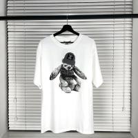 21SS新款巴黎B家毛线帽兔子图案印花宽松短袖T恤男女同款 白色 M