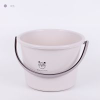 学生带盖住宿用盆子加厚塑料桶家用水桶宿舍桶盆套装脸盆洗衣桶 小熊款紫灰色[单桶]